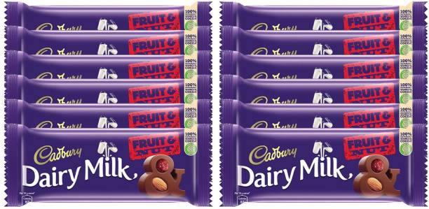 Cadbury Dairy Milk Fruit and Nut Chocolate Bar Bars