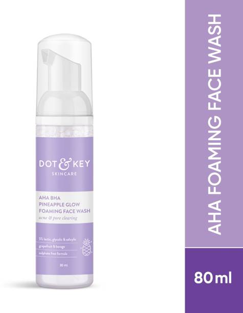 Dot & Key AHA BHA Pineapple Foaming Face Wash with 5% Lactic, Glycolic, Salicylic Acid