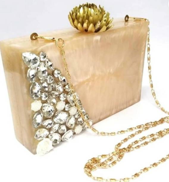 Party Beige  Clutch Price in India