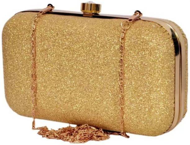 Party, Casual, Formal Gold  Clutch Price in India