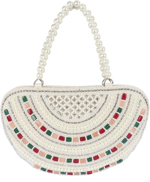 Casual, Formal, Party White  Clutch Price in India
