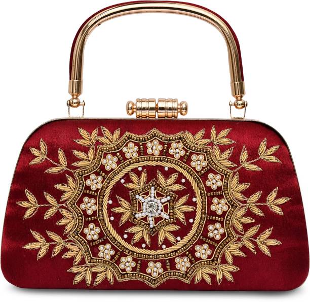 Party Maroon  Clutch Price in India