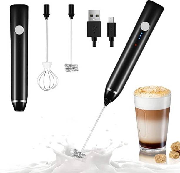 Zulay Kitchen Milk Frother Handheld USB Rechargeable Electric Coffee Beater/Maker for 2 Whisks 10 Cups Coffee Maker