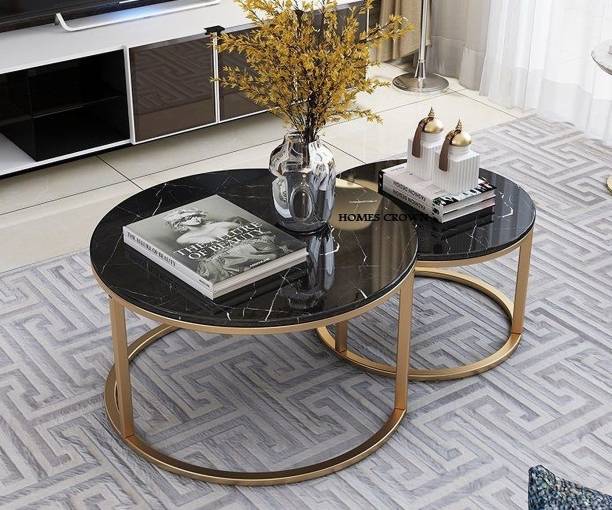 stardecor Modern Coffee Table - Space-Saving and Stylish Living Room Office Furniture Metal Nesting Table