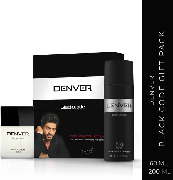 DENVER Black Code Gift Set Perfume 60 ML Deo 200 ML Body Spray