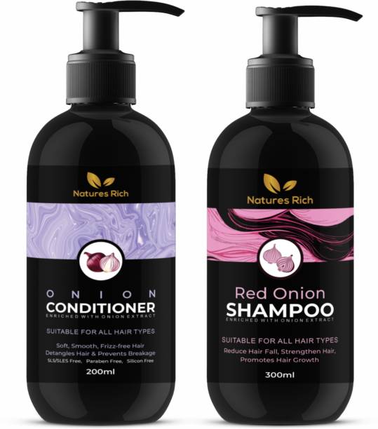 Natures Rich Rich Red Onion Shampoo Conditioner for Hair Growth & Anti Hair Fall Control Price in India