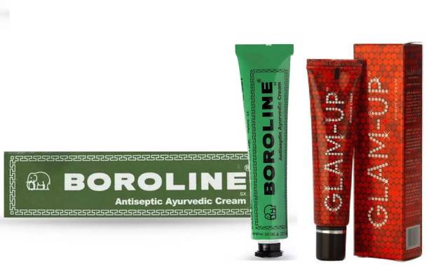BOROLINE Antiseptic Ayurvedic Cream & Glam-Up Glam Up Moisturizer light makeup cream 45G