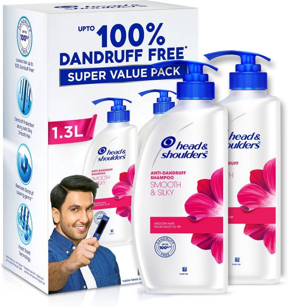 HEAD & SHOULDERS Smooth and Silky, Anti Dandruff Shampoo for Women & Men , 1.3l, Ranveer Singh Special Edition Pack