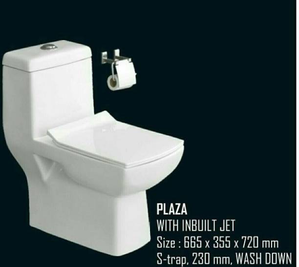 Spanish Mounted One Piece Western Toilet Plaza With Inbuilt Jet Western Commode