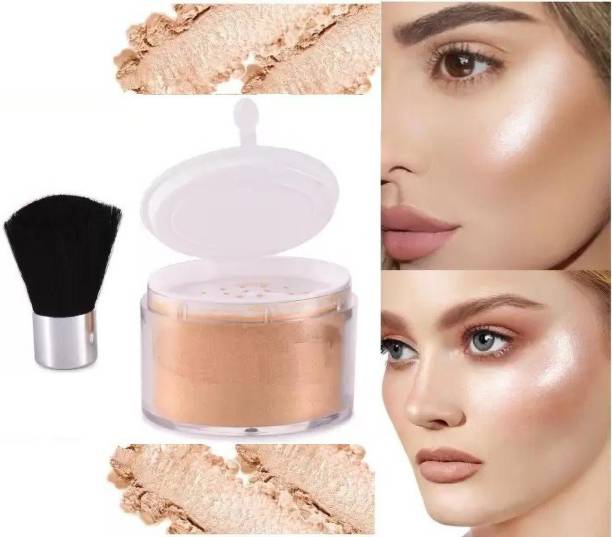 YAWI 3D makeup shimmer powder with brush glitter gold highlighter powder