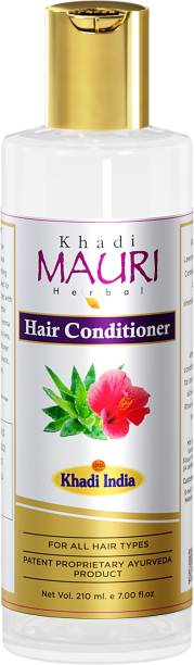 Khadi Mauri Herbal Hair Conditioner, Repairs & Regenerates, Enriched with Aloe Vera, Brahmi & Almond Oil, 210ml