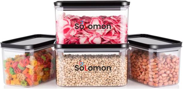Solomon ™ Premium Quality Rectangle Air tight Kitchen Food Storage Grocery Container  - 1500 ml Plastic Grocery Container