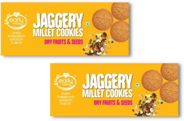 Early Foods Pack of 6 - Dry Fruit & Seeds Jaggery Cookies Multi Grain