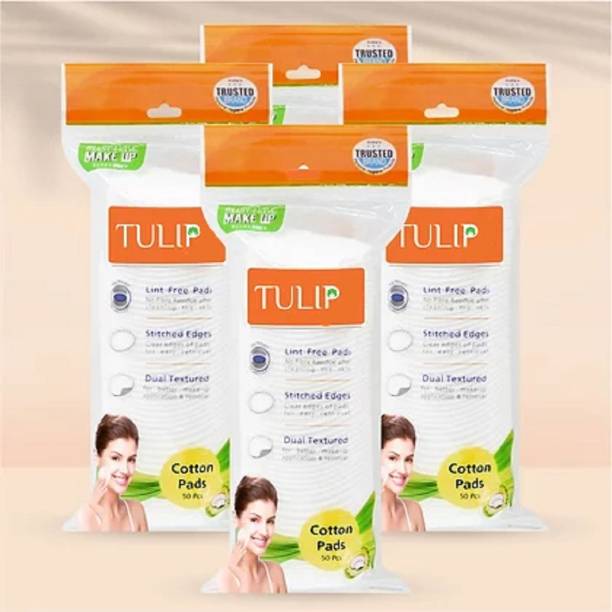 TULIP 50 Pieces Cotton Pads Combo of 4 of Cotton Pads (200 PADS)