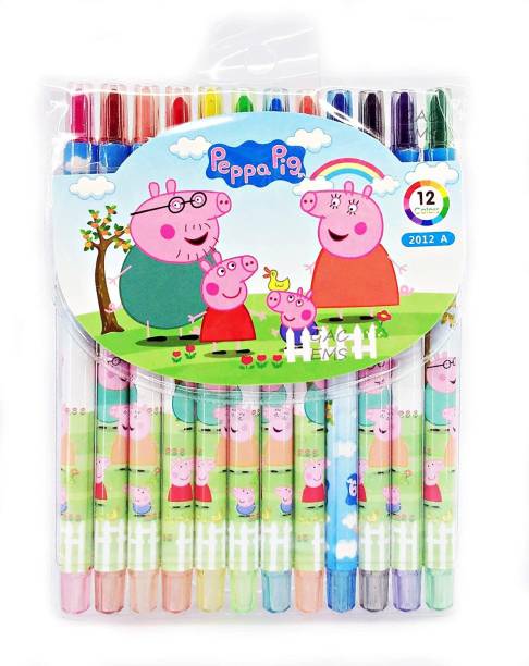 BROSIS PLANET Peppa Pig Rolling Crayons for Birthday Return Gifts & Navaratri Gifts for Kids