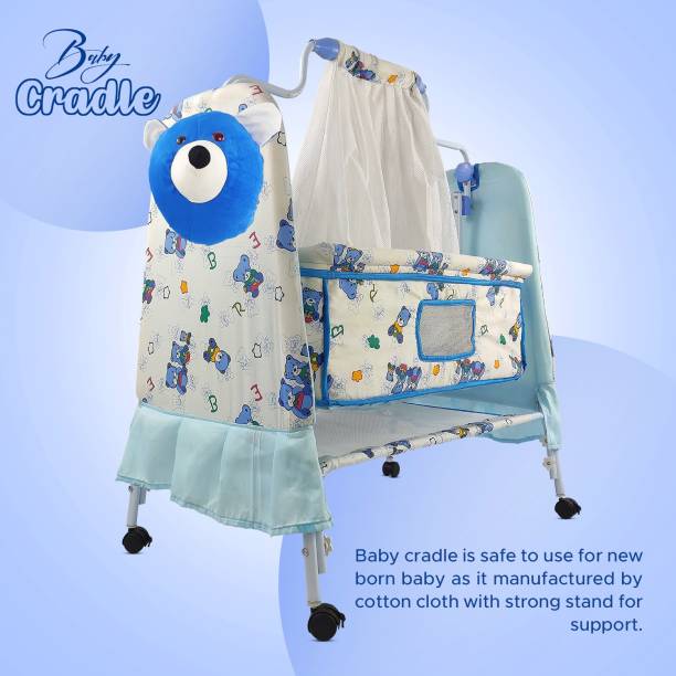 NHR New Born Baby Swing Cradle Baby Crib Baby Jula with Mattress Pillow Mosquito Net