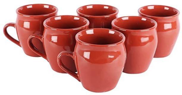 RAGHAV EMPORIUM Pack of 6 Bone China Premium Brown kulhad with handle Tea Cups Set of 6 | Coffee Mugs for Home Office