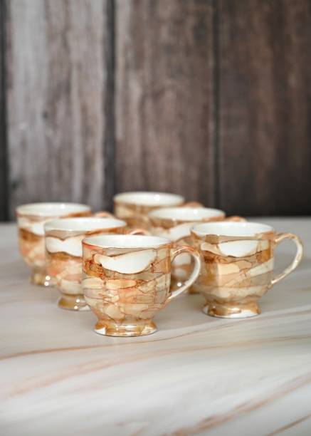 love unlimited Pack of 6 Bone China MAHAK-03Bone China Tea Cups Set of 6 | Coffee Mugs for Home Office