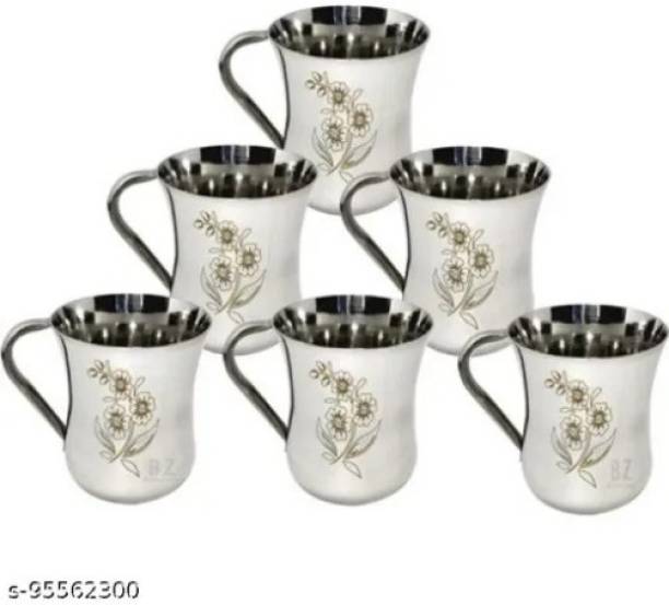 mannu Pack of 6 Stainless Steel Pack of 6 Stainless Steel SS CUP (Steel, Cup Set)