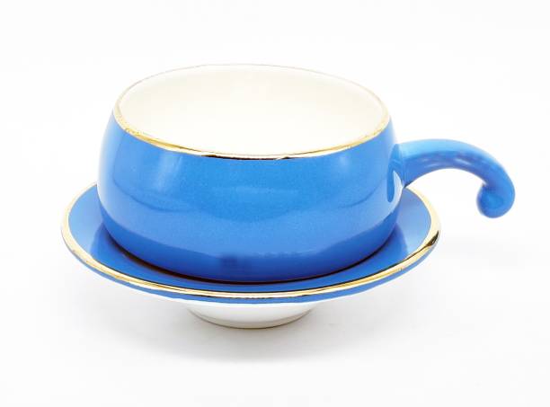 DANDY LINES Pack of 12 Bone China LILLIPUT CUP SAUCER BLUE GOLD