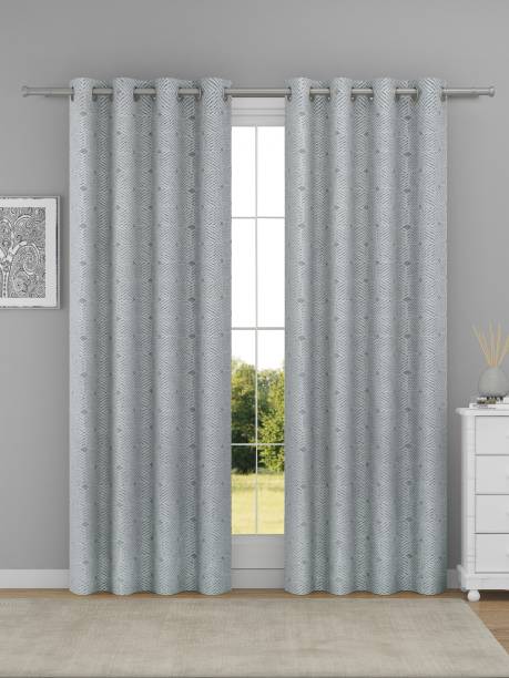 Raymond Home 210 cm (6.89 ft) Polyester Semi Transparent Door Curtain (Pack Of 2)