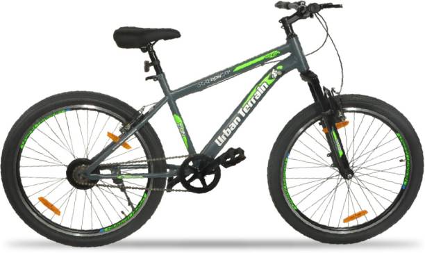 Urban Terrain Zion 26" Green Mountain Bike with Cycling Event & Ride Tracking App by cultsport 26 T Mountain Cycle