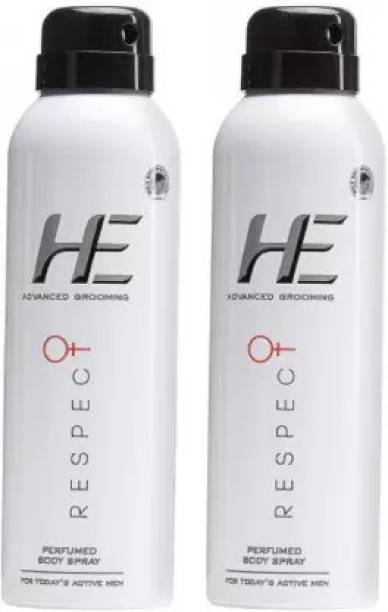 HE Advanced Grooming Respect Perfumed 300ML(PACK OF 2) Body Spray  -  For Men