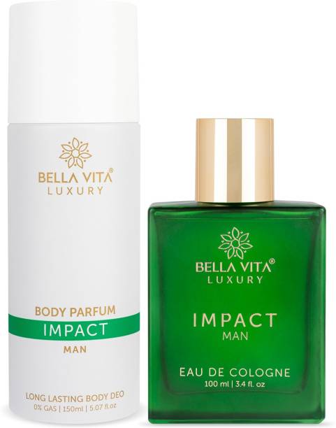 Bella vita organic Impact Deodorant & Perfume Combo || Nutmeg & Woody || Long Lasting Fragrance Deodorant Spray  -  For Men