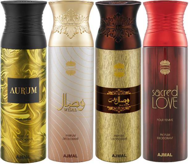Ajmal Aurum & Wisal & Wisal Dhahab & Sacred Love Deodorant Spray + 4 Testers Deodorant Spray  -  For Men & Women
