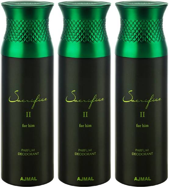 Ajmal Sacrifice II Deodorant Spray + 3 Testers Deodorant Spray  -  For Men