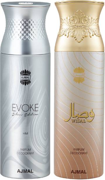 Ajmal Evoke & Wisal Deodorant Spray + 2 Testers Deodorant Spray  -  For Men & Women