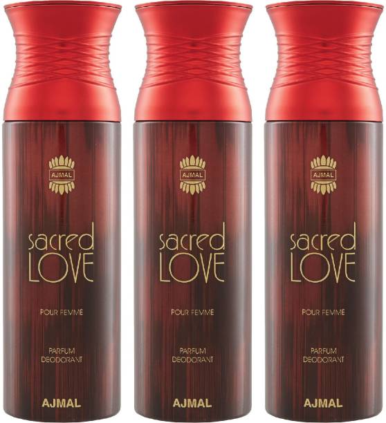 Ajmal Sacred Love & Sacred Love & Sacred Love Deodorant Spray + 3 Testers Deodorant Spray  -  For Women