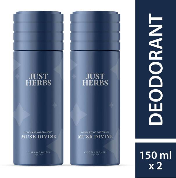 Just Herbs Musk Divine Deodorant Combo Pack | Premium Long Lasting| Deodorant Spray  -  For Men