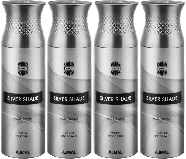 Ajmal Silver Shade Deodorant Spray + 4 Testers Deodorant Spray  -  For Men