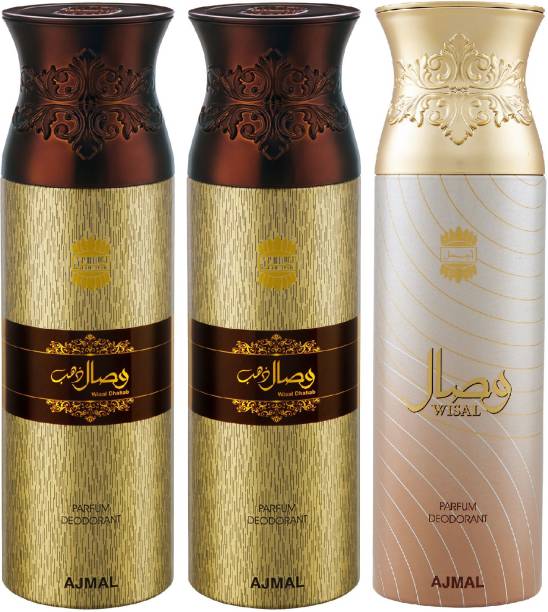 Ajmal Wisal Dahab & Wisal Dahab & WisalDeodorant Spray + 3 Testers Deodorant Spray  -  For Men & Women