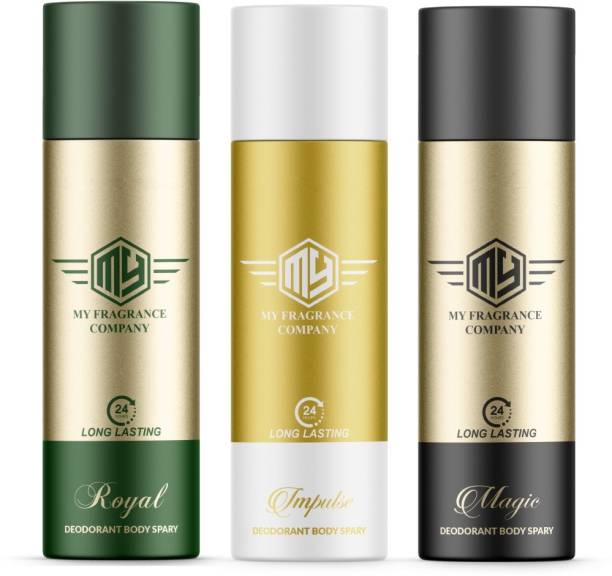 My Fragrance Original Royale-Impulse-Magic Deodorant Set For Men 165ml Each (Combo Of 03) Deodorant Spray  -  For Men