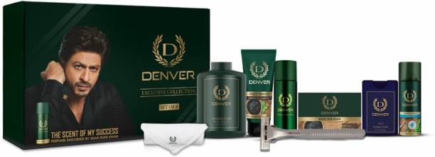 DENVER Face Wash,Talc,Detox Soap,Nano Deo,Pocket Perfume,Shaving Foam,Razor & Towel Deodorant Spray  -  For Men
