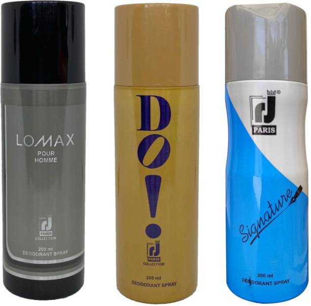 R J PARIS LOMAX POUR HOMME + DOI IT + SIGNATURE Deodorant Spray  -  For Men & Women