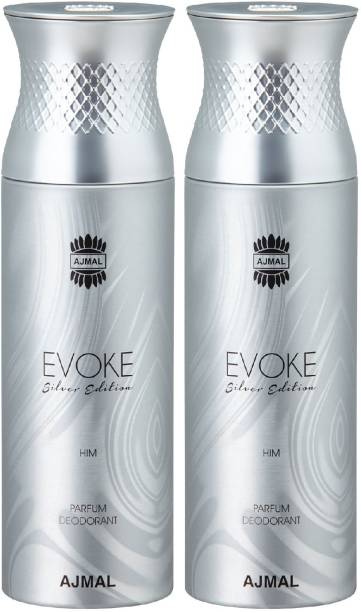Ajmal EvokeSilverHim & EvokeSilverHim Deodorants + 2 Testers Deodorant Spray  -  For Men