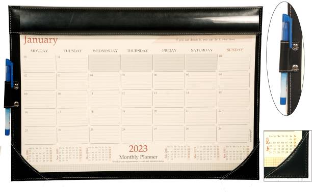 Sukeshcraft 1 Compartments pu Monthly Desk Calendar Sept. 2022 to Dec. 2023
