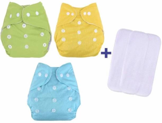 kogar Solid Reusable Cloth Button Diaper Reuse Nappy & Insert YO-ML-GYS-02N - M - L
