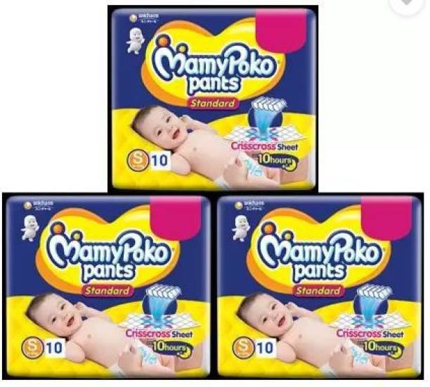 MamyPoko PANTS Standard Baby Diaper Pants, SMALL,Size, S-10+10+10 Count - S - S