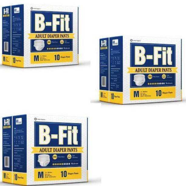 B-FIT Adult Diaper Pull Up Pants Medium, Size- 24-36 Inches,(Pack of 3) Adult Diapers - M