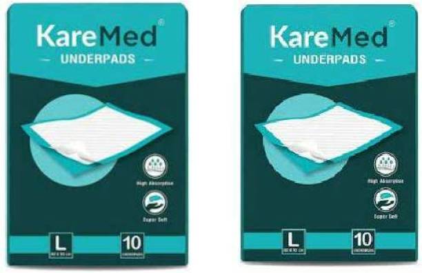 Kare Med Large 60 x 90 Cm, High Absorbency, Leak Proof, Pack of 2 Adult Diapers - L