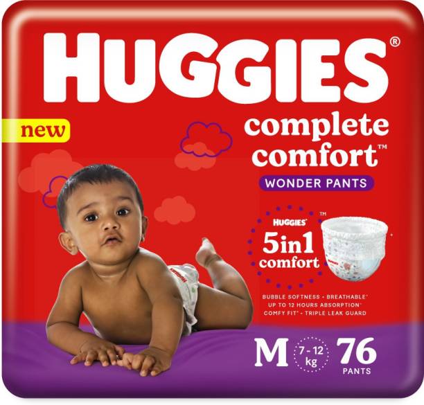 Huggies Complete Comfort Wonder Pants, with 5 in 1 Comfort Pant Diapers - M