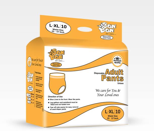 Bon Bon Premium Adult Diaper Pant Style - 10 Count (LXL-25-57 INCH) - L - XL