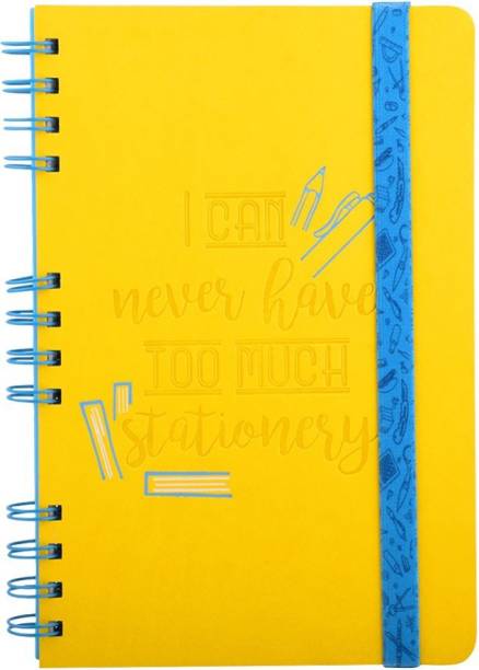 Doodle Stationery Addict Stop Wiro Notebook with Printed Elastic Band A5 Diary Ruled 160 Pages