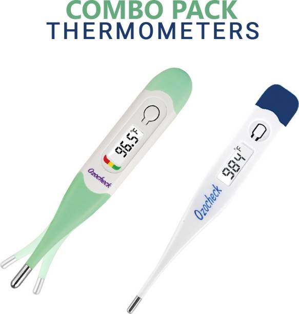 Ozocheck Combo of Flexi Fast + Digi Plus Thermometer with Flexible Tip for Kids & Adults Waterproof & 10 Seconds Fast Reading (Pack of 2) Thermometer