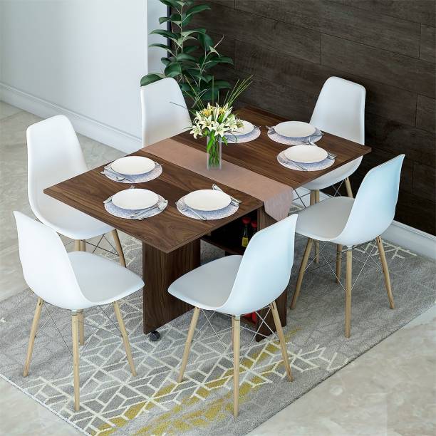 Pengu Engineered Wood 6 Seater Dining Table