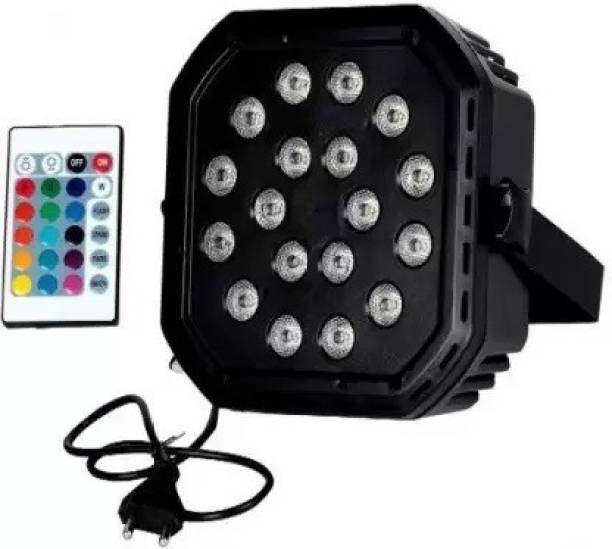 Parika 90W DJ LED Flood Light with 18 LEDs 24 Keys Remote Control (Diameter: 18 cm) Disco Ball Set